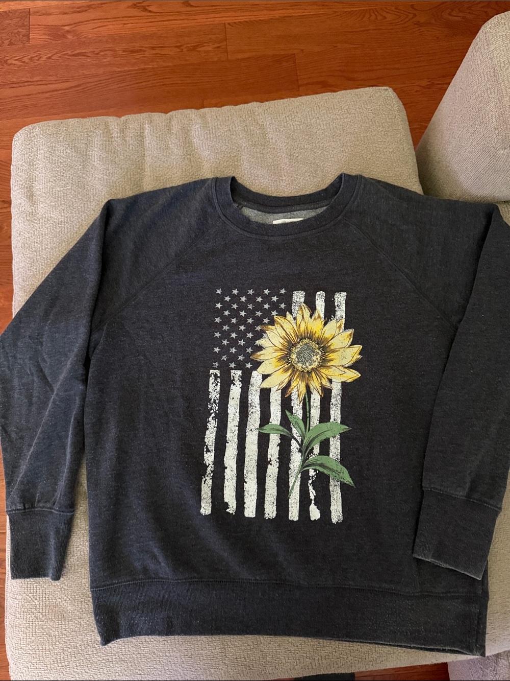 Maurices Black Fleece-Back Crewneck Sweatshirt